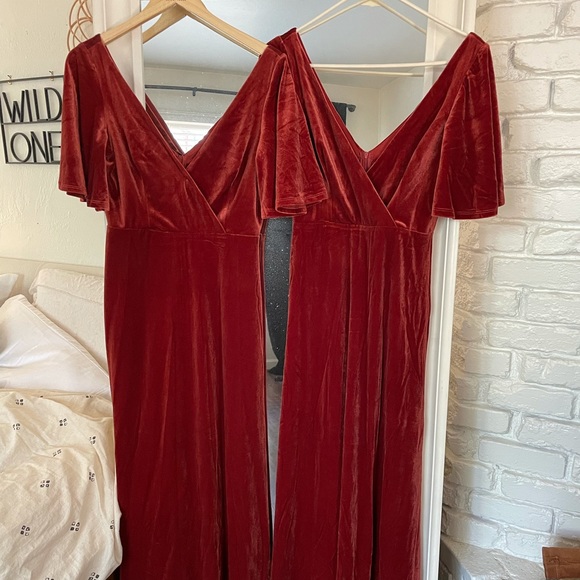 Ever Pretty Dresses & Skirts - Two velvet bridesmaid dresses size medium (size 6).